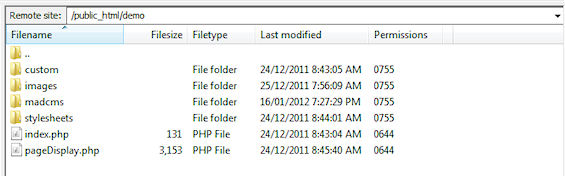 default file structure